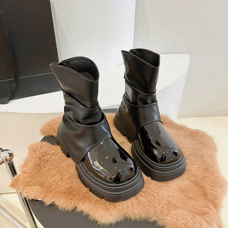 

2025 Autumn and Winter Small Size Thick Sole Height Increasing Women's Boots Waterproof Platform High Heels Women's Boots
