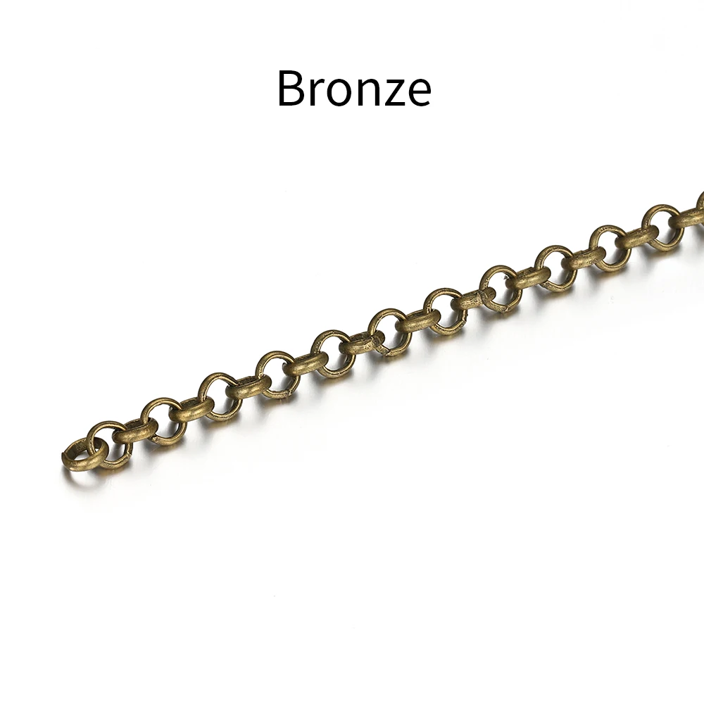 2 Meter Gold Farbe Runde O Form Halskette Armband Zubehör 3,2/4,8/5,8mm Kupfer Ketten Für DIY Schmuck Machen Komponenten – Detail 12