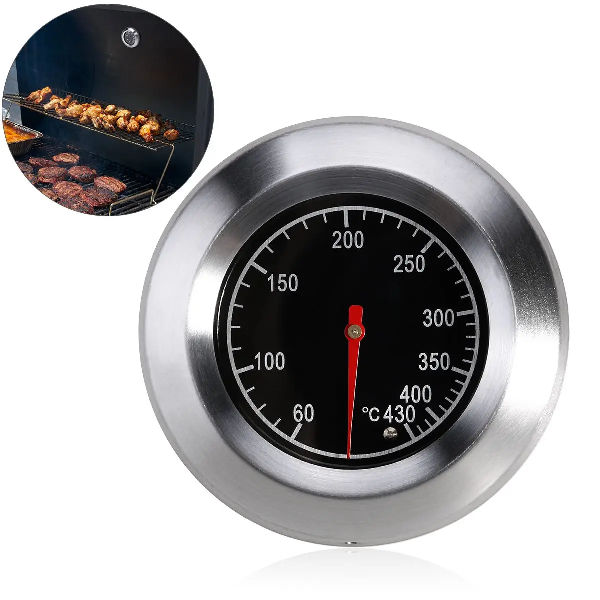 Stainless Steel Waterproof Smokeproof Grill Thermometer BBQ Oven Temperature Gauge Smoker Pit Barbecue Easy Install Drilling - Image 6