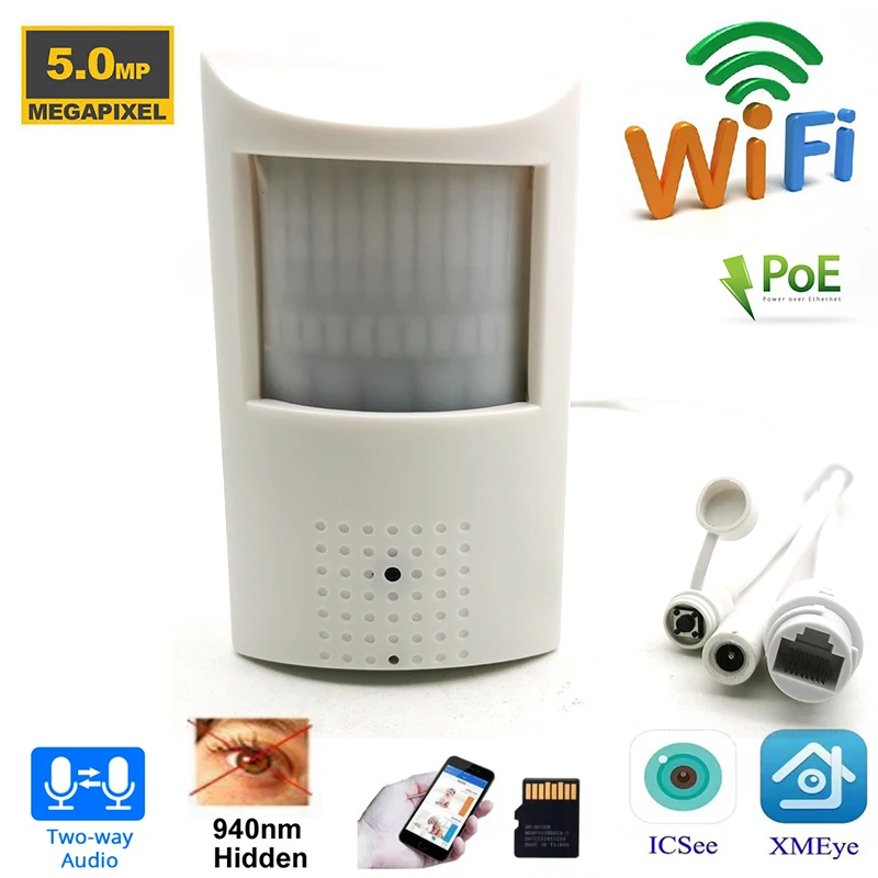 

2MP 3MP 5MP HD Wireless Mini Ip Camera Wifi 940nm Night vision IR-CUT Security Network PIR IR IP Camera Two-way Audio TF Card