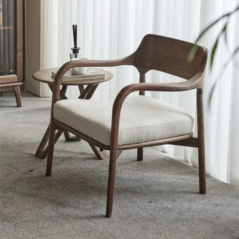 

Новое кресло для отдыха из североамериканского черного ореха, современное простое кресло-диван из массива дерева в китайском стиле для дома и небольшой квартиры