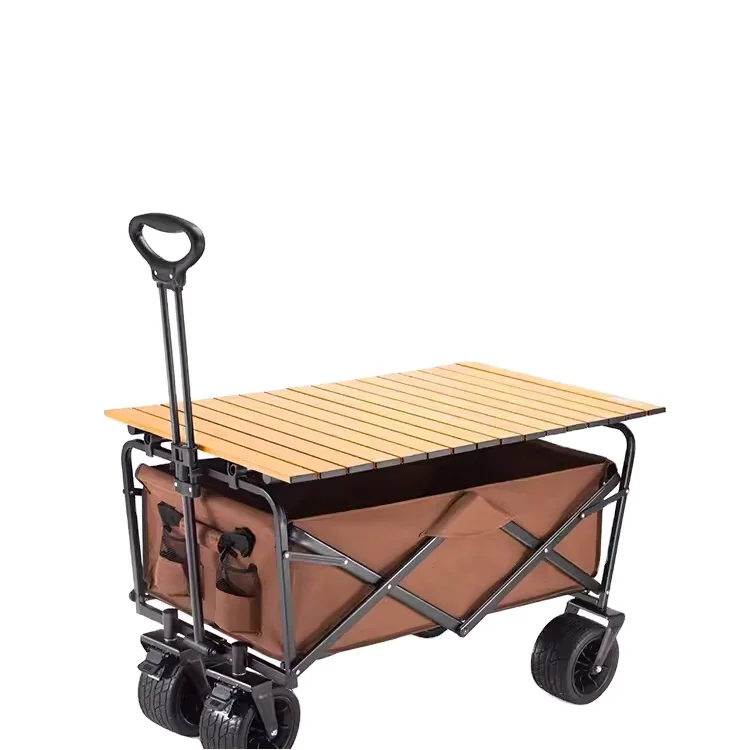 OEM هيكل مغلق بأربع عجلات قابل للتخصيص، عربة ترولي قابلة للطي للتخييم والشاطئ متعددة الأغراض