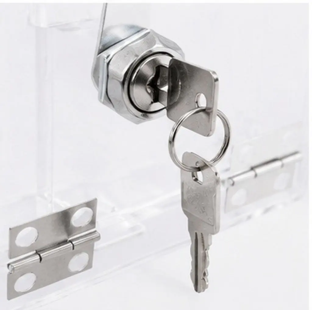 Transparent Acrylic Cell Phone Lock Box with Individual Key Locks Portable Phone Storage Locker for Classroom Office Gym Hotel