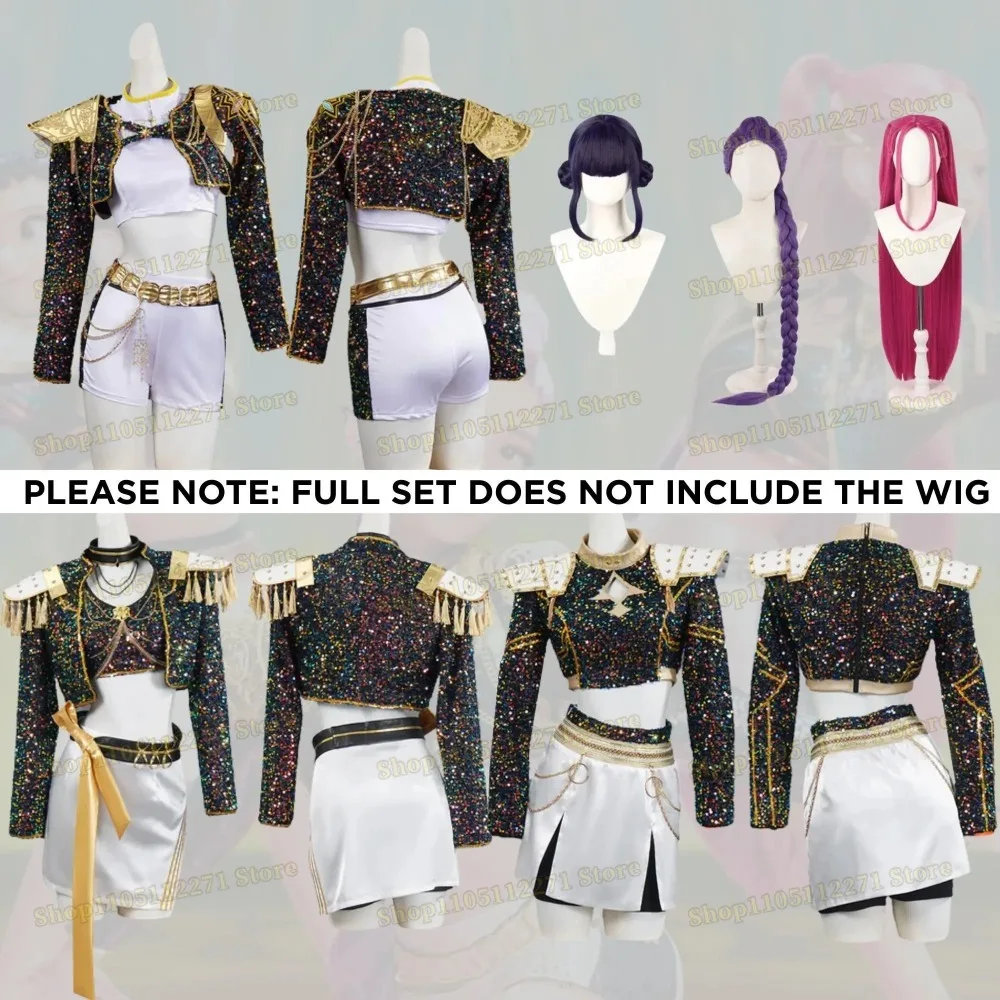 Kids Kpop Demon Hunter Cosplay Costume Rumi Mira Zoey Cosplay Full Suit Women Girls Style Halloween Stage Performance Clothes