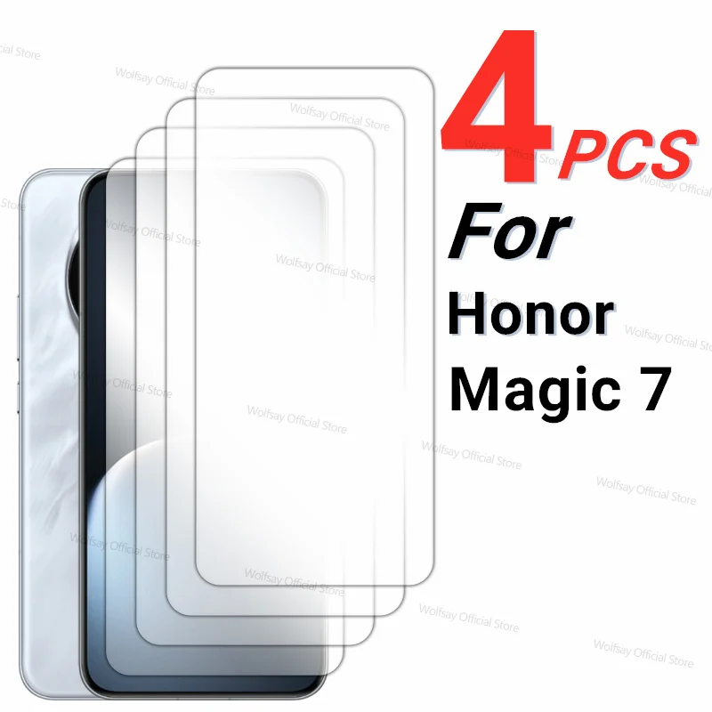 2/4PCS Protezione Dello Schermo Per Honor Magic 7 Vetro Temperato Honor Magic 7 Pellicola Colla Completa di Vetro Protettivo Del Telefono Per Honor Magic 7