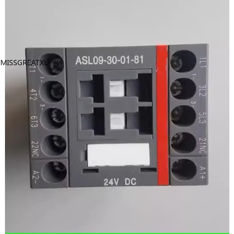 DIN Rail Mount DC Control Contactor ASL09-300181 24V DC Coil 3 Power Poles 1 Normally Closed Auxiliary Contact Load Switch Relay