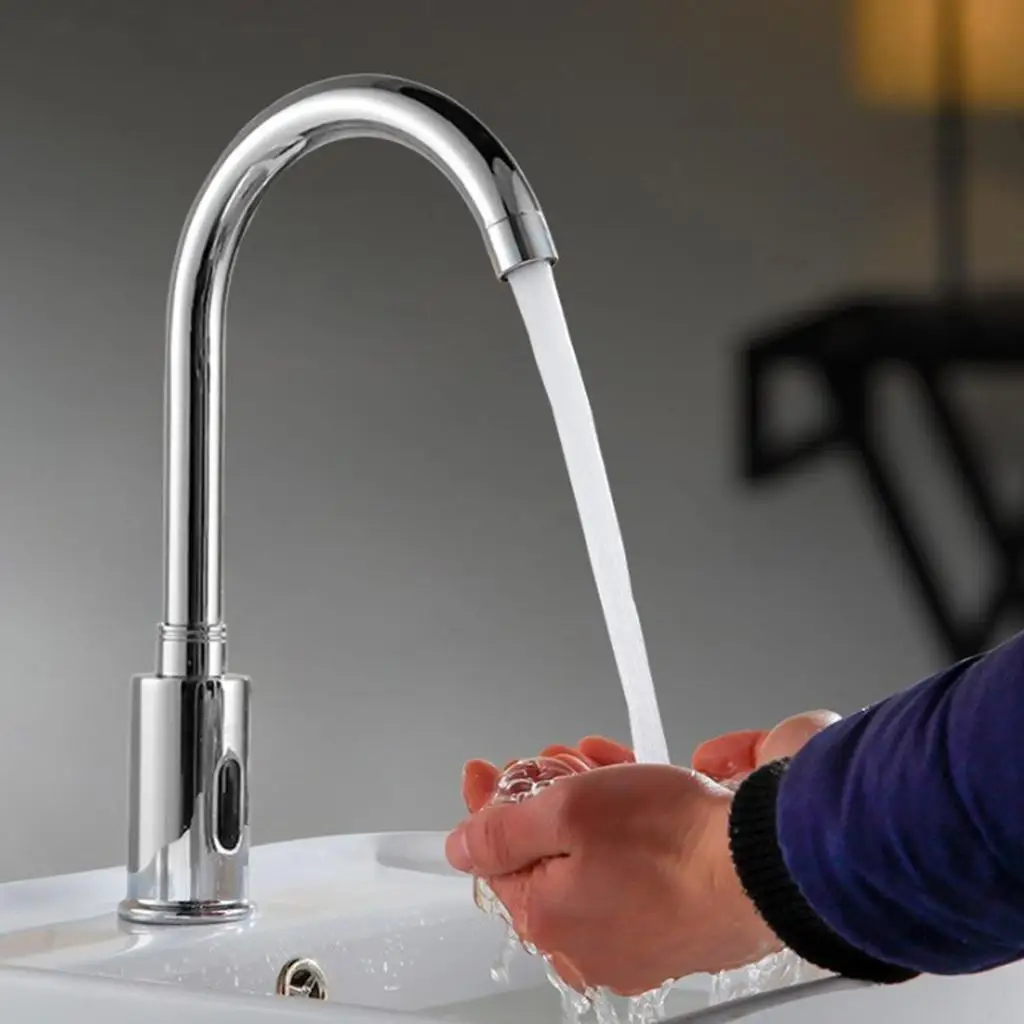 Rubinetto automatico con sensore a infrarossi rubinetto singolo per acqua fredda lavabo da bagno rubinetto elettrico con sensore automatico montato