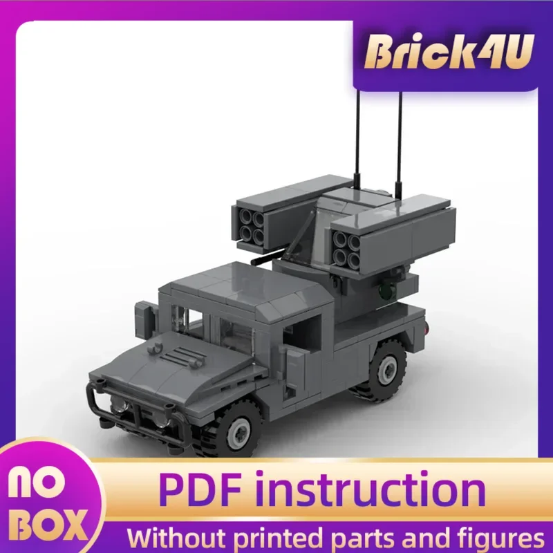 

Модель военного автомобиля Moc, строительные кирпичи HMMWV AN/TWQ-Avenger, технологические модульные блоки, подарки, рождественские игрушки, наборы «сделай сам», сборка