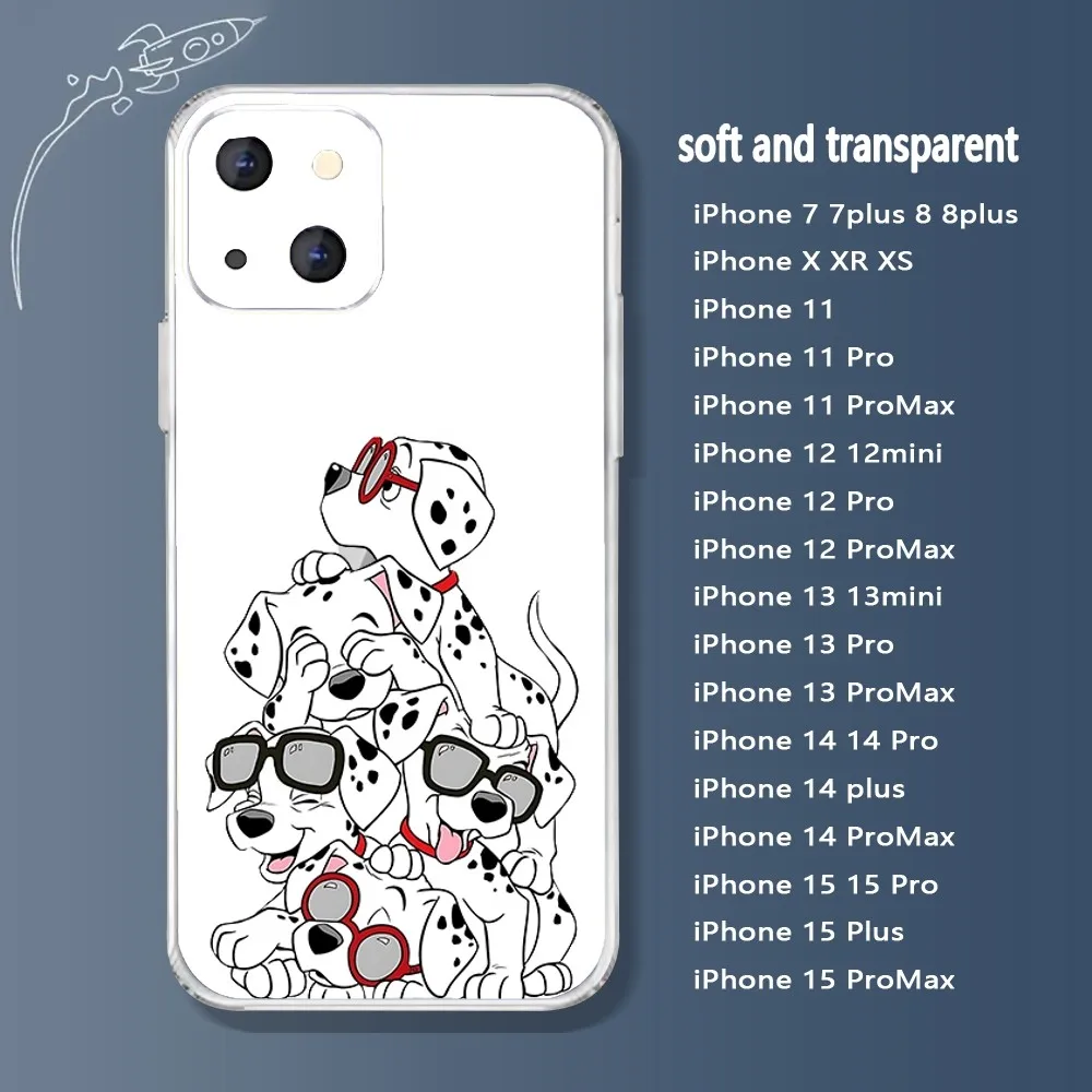 Dog 101 D-Dalmatians Phone Case For Iphone 15 11 13 14 Pro Max 7 8 Plus X Xr Xs Max Se2020 12mini Transparent Cover