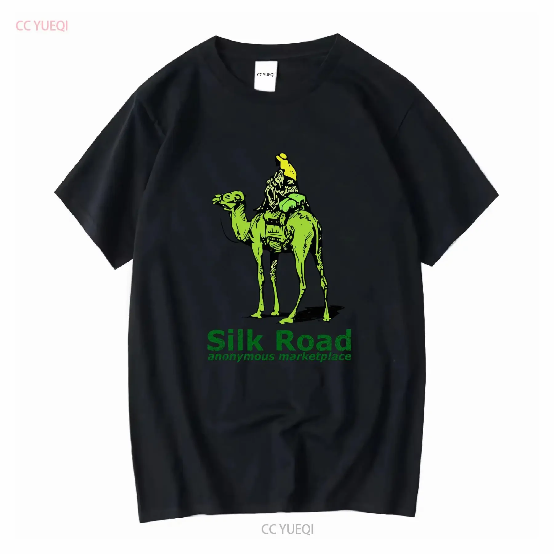 Camiseta Silk Road Marketplace blanca vintage lavada Unisex ropa de diseñador ligeramente para hombre Gráfico versátil Ropa de calle suave