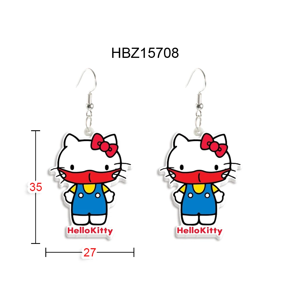 Hello Kitty Super Cute Sanrio Earring Hook Cute Pendant Earrings Girl Collection Accessories Kids Party Gift Daughter's Gift