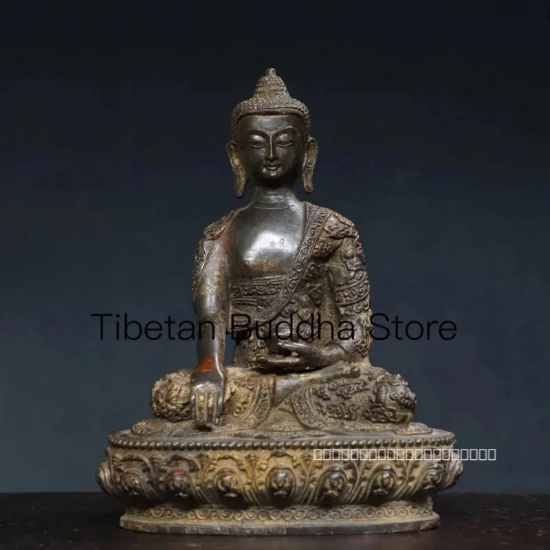 

22cm Nepalese Tibetan Pure Copper, Mud Gold, Gold, and Shakyamuni Medicine Master Buddha Ornament