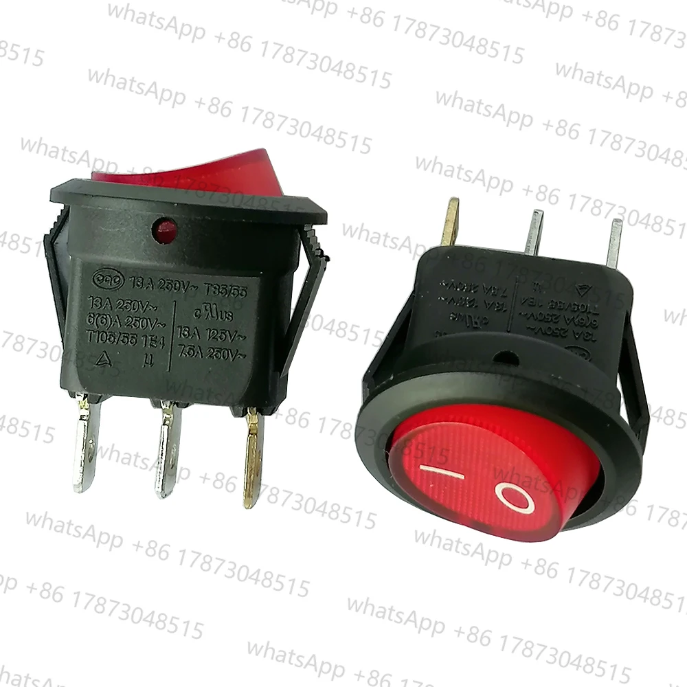 KCD5-103N Round Illuminated Rocker Pushbutton Switches for Lighting Transformers, 4-Pack