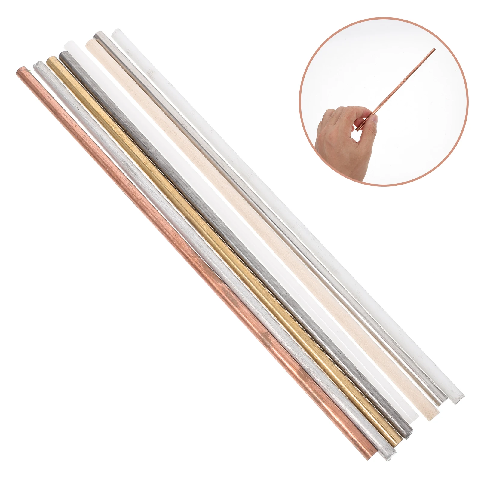 

8pcs Heat Conductivity Experiment Materials Metal Kit Thermal Analysis Solid Round Rods For Diy Craft Making Lab Research Wood