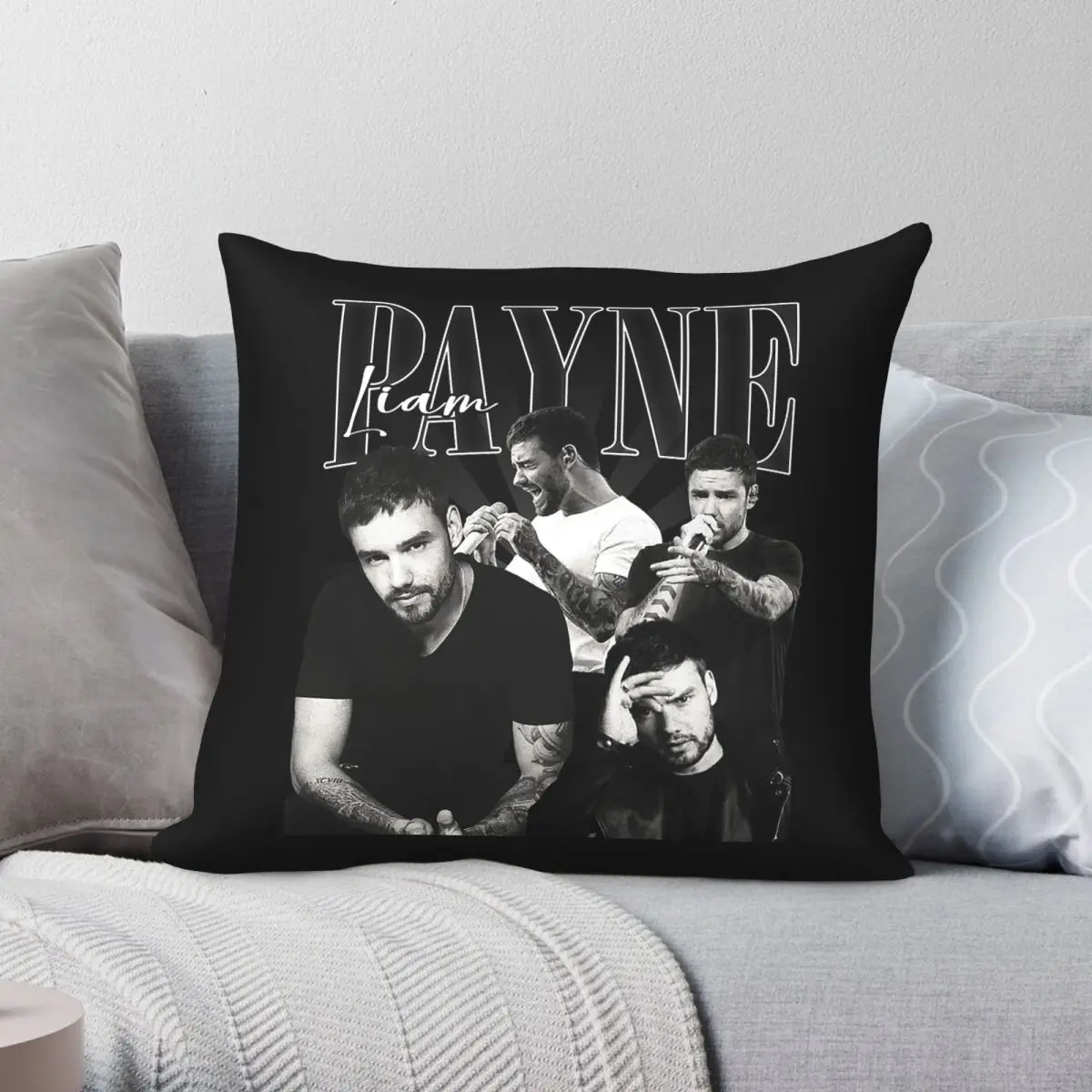 Rip Liam Payne Music Pillowcase Polyester Linen Velvet Printed Zip Decorative Pillow Case Sofa Seater Cushion Case