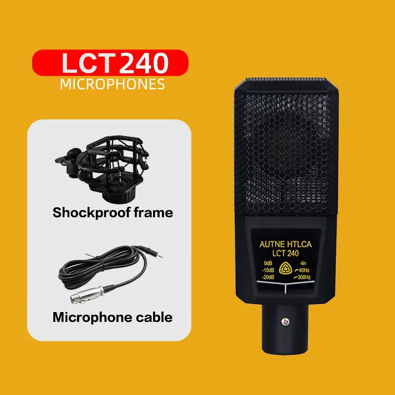 LCT240,1 ميكروفون سعوي، قابس 3.5 مم، 5 فولت، مجموعة معدات البث المباشر للاستوديو، متوافقة مع الهواتف المحمولة وأجهزة الكمبيوتر