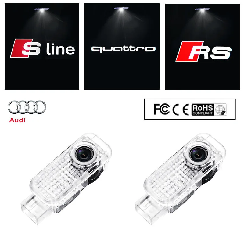 

2Pcs/Set Led Car Door logo emblem Welcome Light For Audi C5 C6 C7 A4 B6 B8 B7 A6 A3 A5 Q3 Q5 Q7 8P 8V 8L Car Accessories