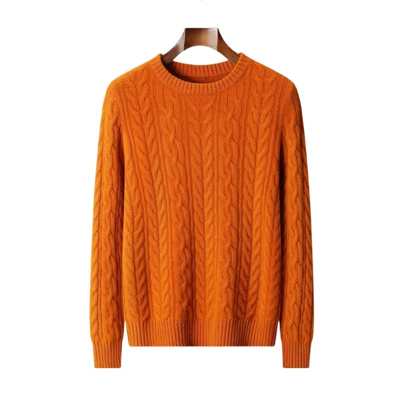 High Quality Men Warm Sweater Wool Gray Sweater Autumn Winter