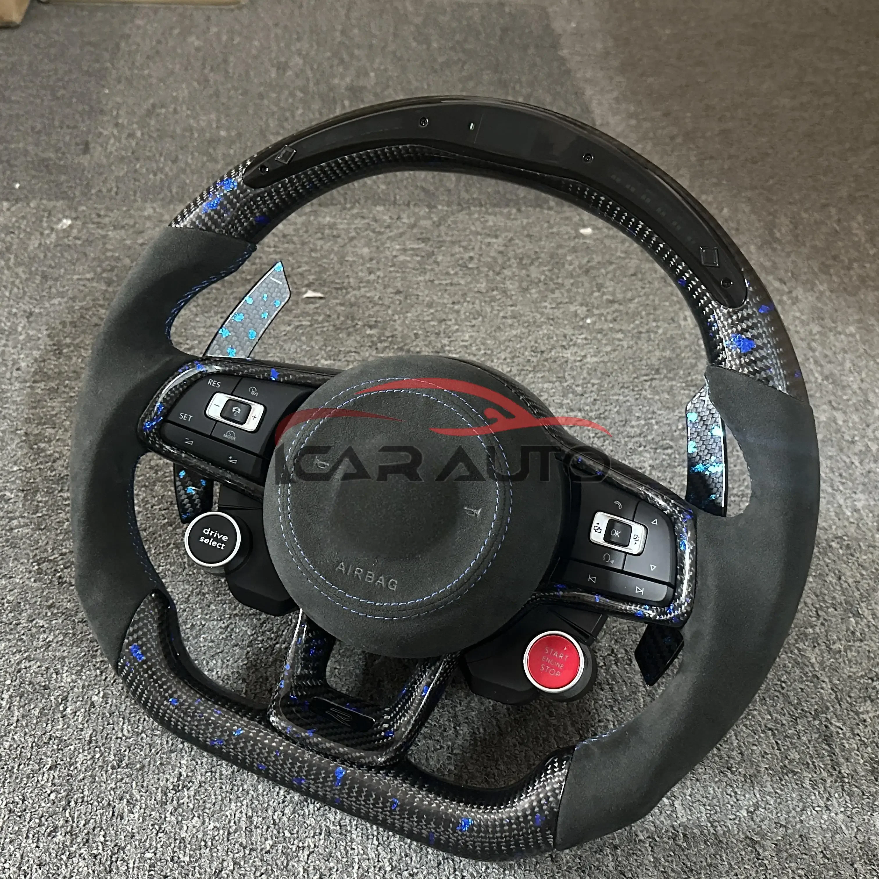 Car Steering Wheel for volkswagen VW Golf 7 r golf7 mk7 gti 7r Steering Wheels LED Alcantara Carbon Fiber Steering Wheelcustom