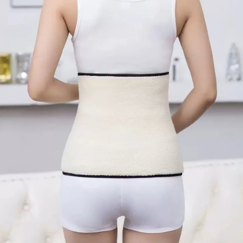2025 Новый зимний теплый пояс на талии с флисовой подкладкой, плюшевый теплый пояс для поддержки нижней части спины, термоизолированный пояс из искусственного кроличьего меха для женщин