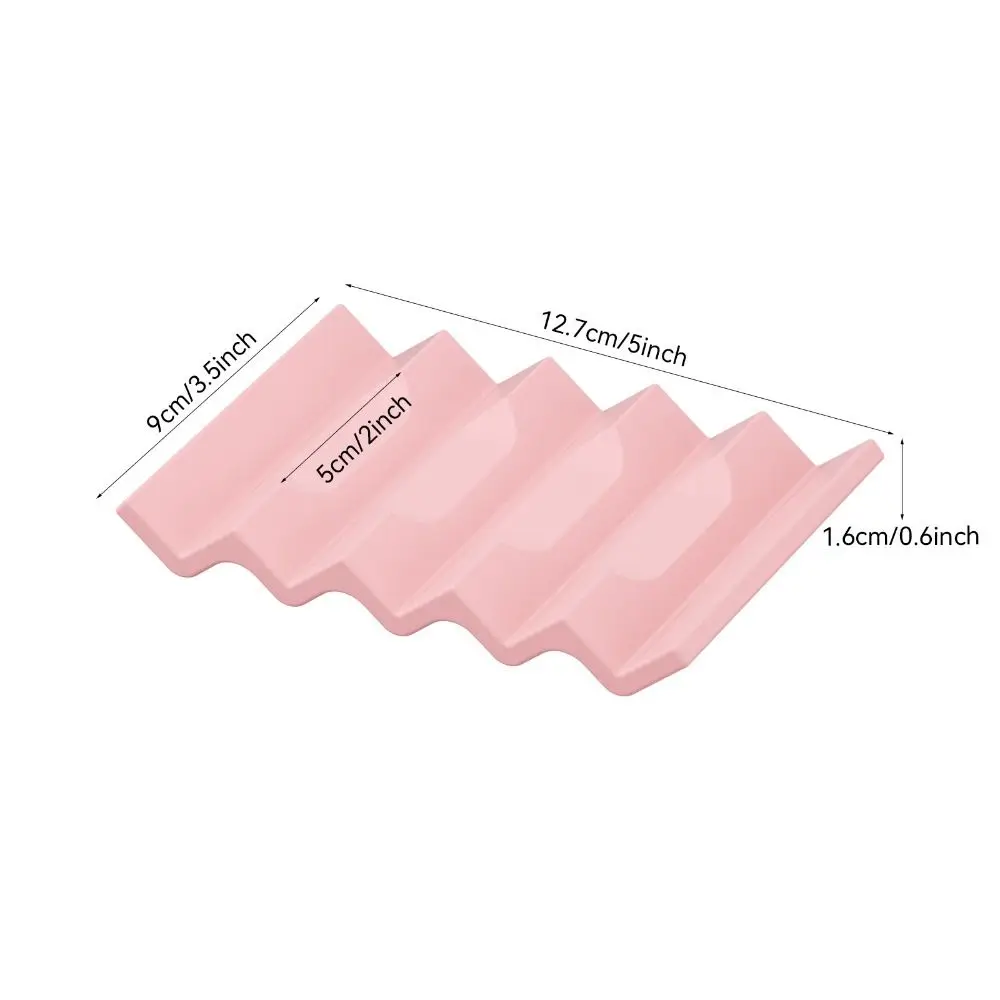 Premium Quick Dry Silicone Soap Dish Anti-slip Wave Drainage Soft Soap Pad Compact Stable Soap Rack Kitchen Countertop