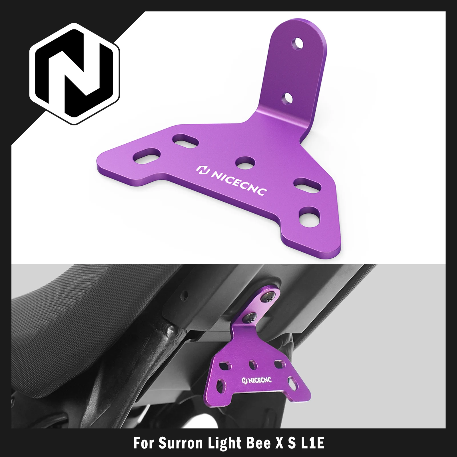 

NICECNC For Surron Light Bee X Tail Light Mounting Bracket Licence Plate Holder For Sur-Ron Light Bee S L1E For Segway X160 X260