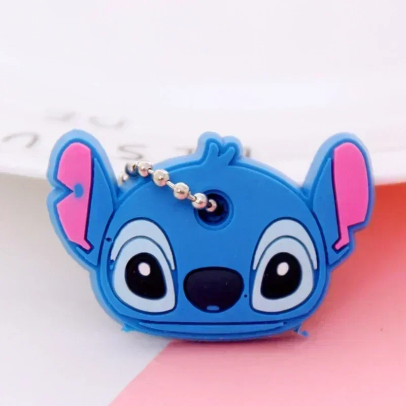 MINISO Stitch Key Schutzkappen Anime Lilo & Stitch Cartoon Modellierung Silikon Schlüsselhülle Tragbarer Schlüsselanhängerhalter