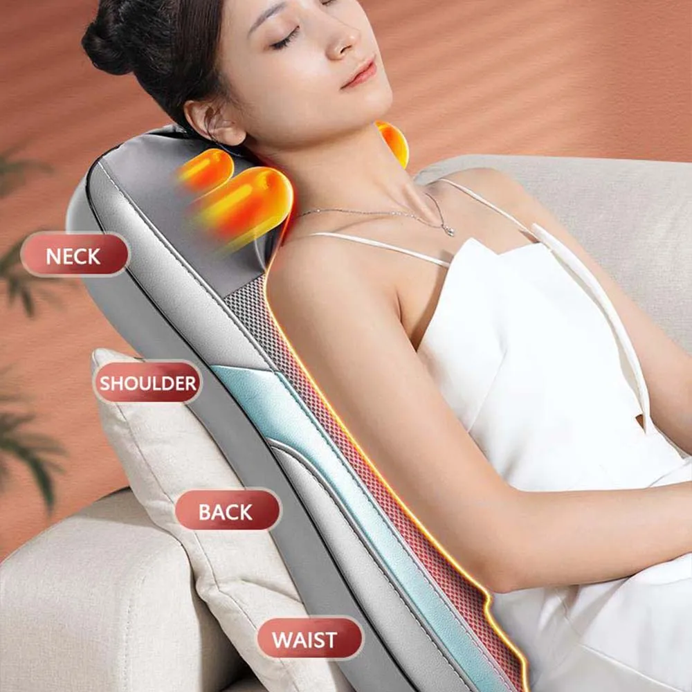 Kneading Massage Pillow Body Electric Healthy Home Shiatsu Massager Neck Shoulder Back Infrared Heating Pain