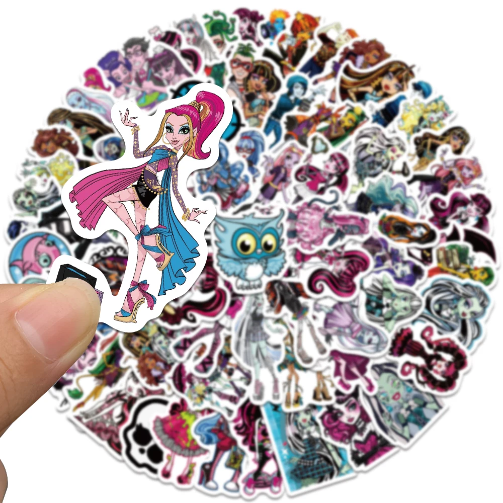 50PCS Riman Monster High School Cartoon Anime Creative Graffiti Bike Skateboard Car Helmet Laptop Computer Wholesale Toy Sticker