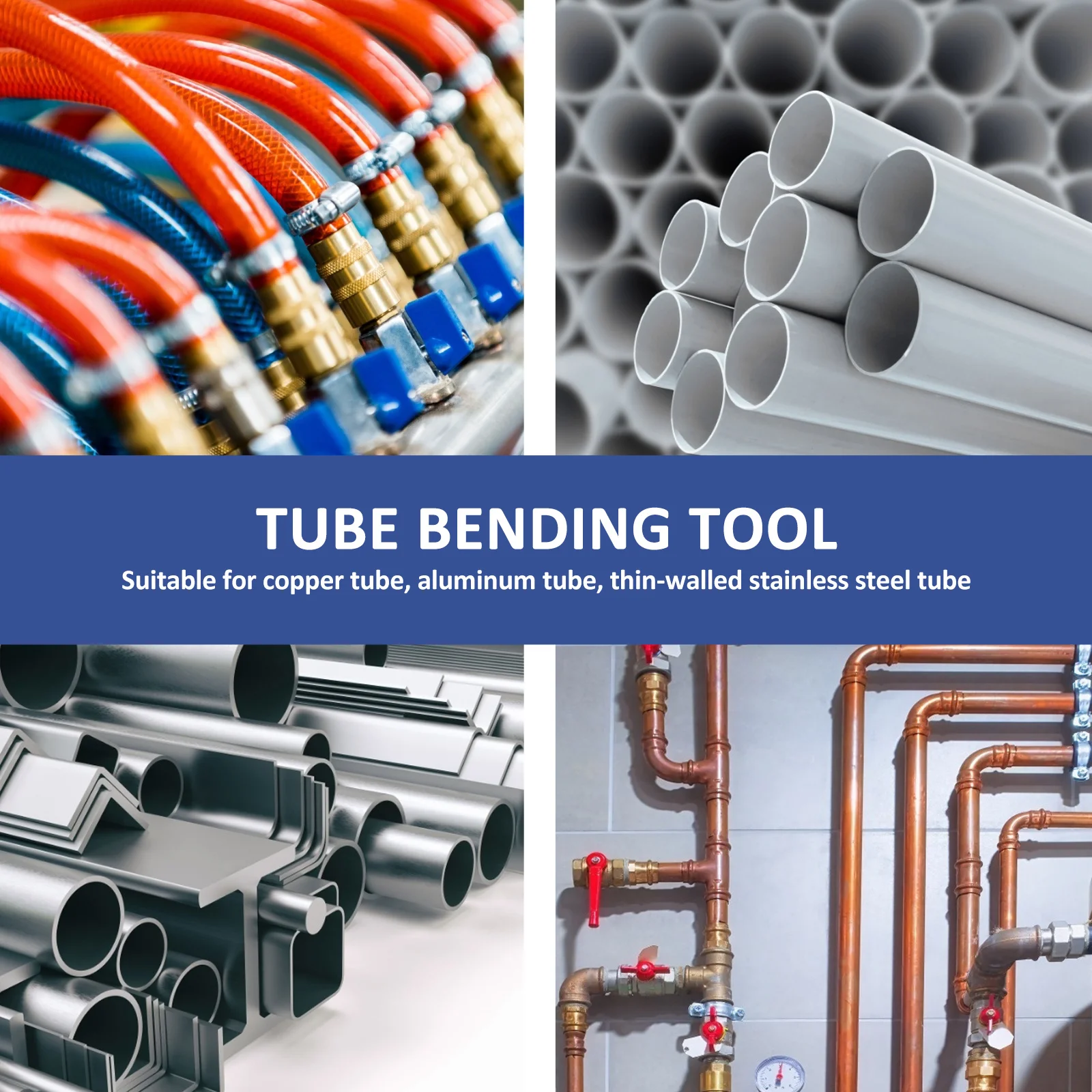 

Four Slot Tube Bender Manual Bending Tool For Copper Aluminum Stainless Steel Tubes 180 Degree Handheld Bender Repair Accessory