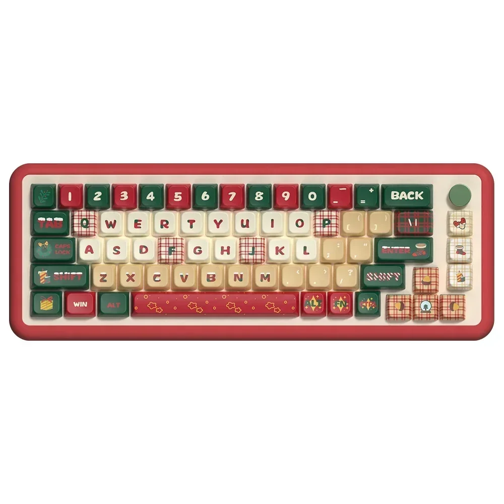 Teclas originales con tema navideño, teclado mecánico personalizado para jugar, perfil Mda, sublimación térmica Pbt, regalo de Navidad