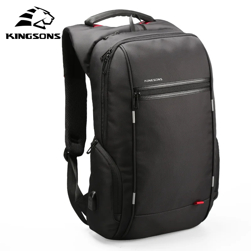 Kingsons Men Backpacks 15'' 17'' Laptop USB Charger Bag Anti-theft for Teenager Fashion Male Travel