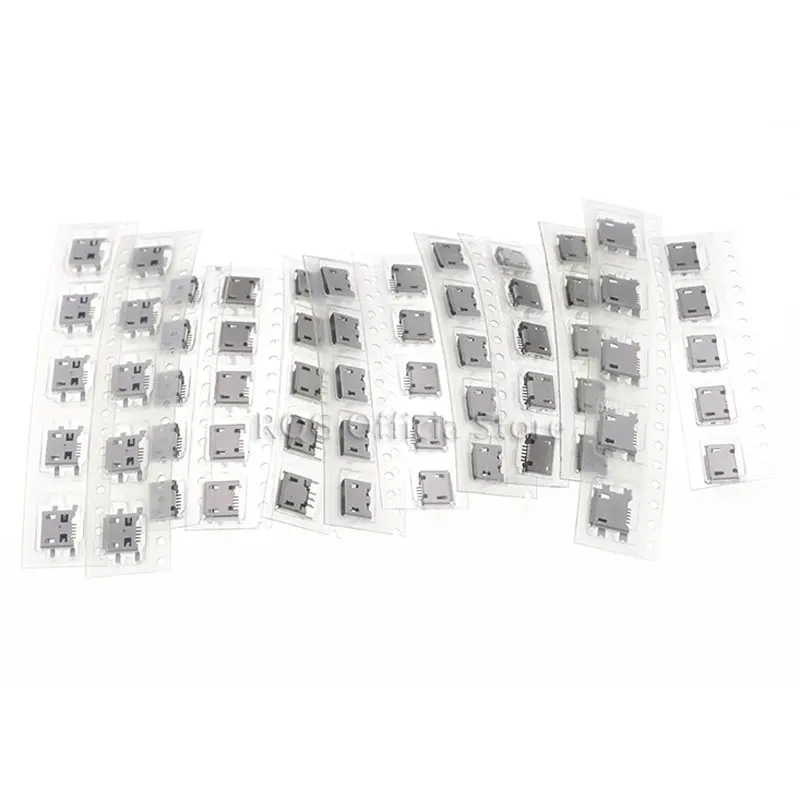 60pcs/lot 5 Pin SMT Socket Connector Micro USB Type B Female Placement 12 Models SMD DIP Socket Connector
