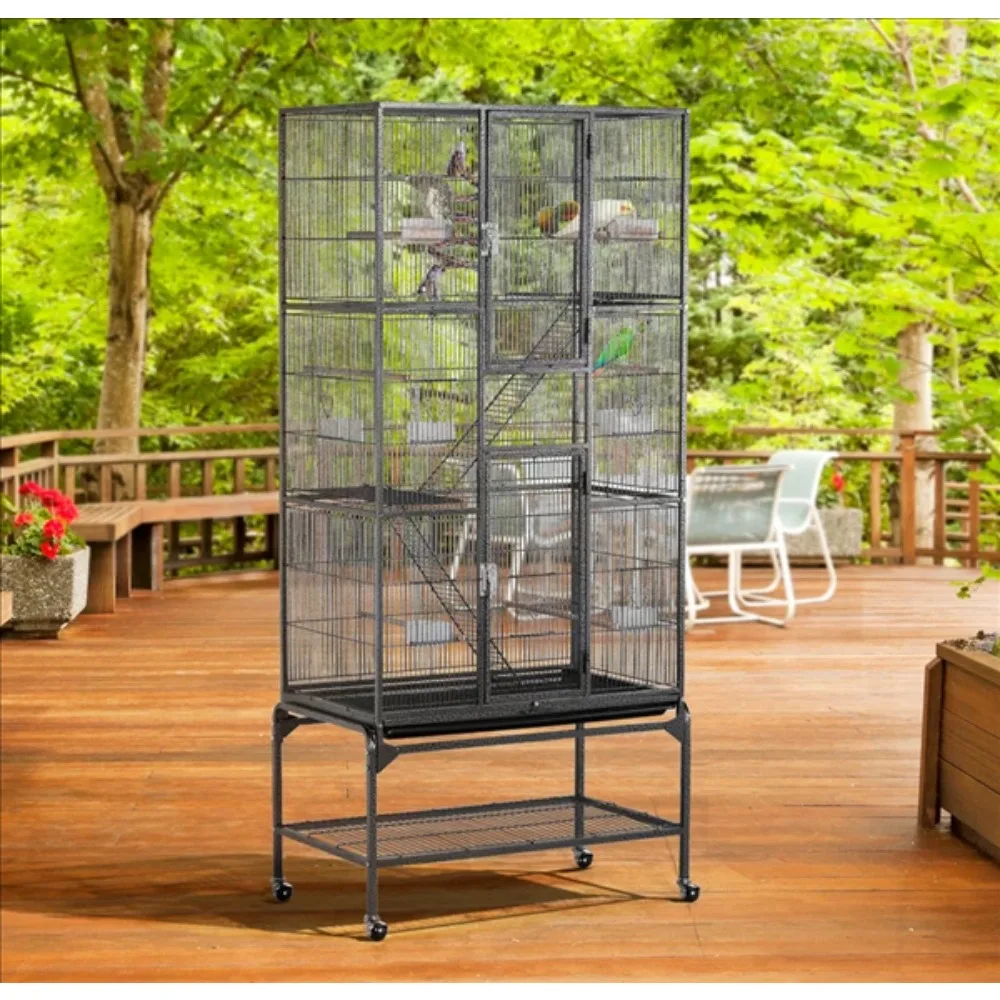 

69 Extra Large Small Animal Cage for Ferret Chinchilla Sugar Glider w/ 3-Level
