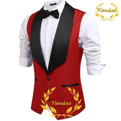 Abito da uomo gilet da sposa sposo giacca senza maniche risvolto Slim Fit abbigliamento da lavoro 3 bottoni gilet Steampunk chaleco hombre