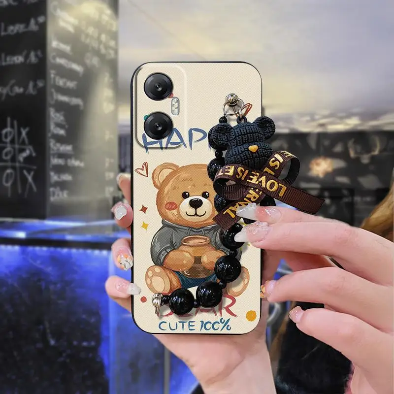 Bear bracelet Back Cover Phone Case For infinix X666/X666B/Hot20 5G cell phone sleeve Waterproof soft case Anti-knock