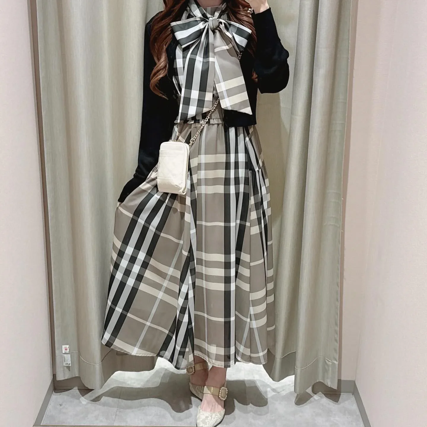 Summer New Sweet Cute Girl Bow Tie-up Maxi Dress Japanese Style Fashion Plaid Sleeveless High-waisted Chiffon Long Dresses