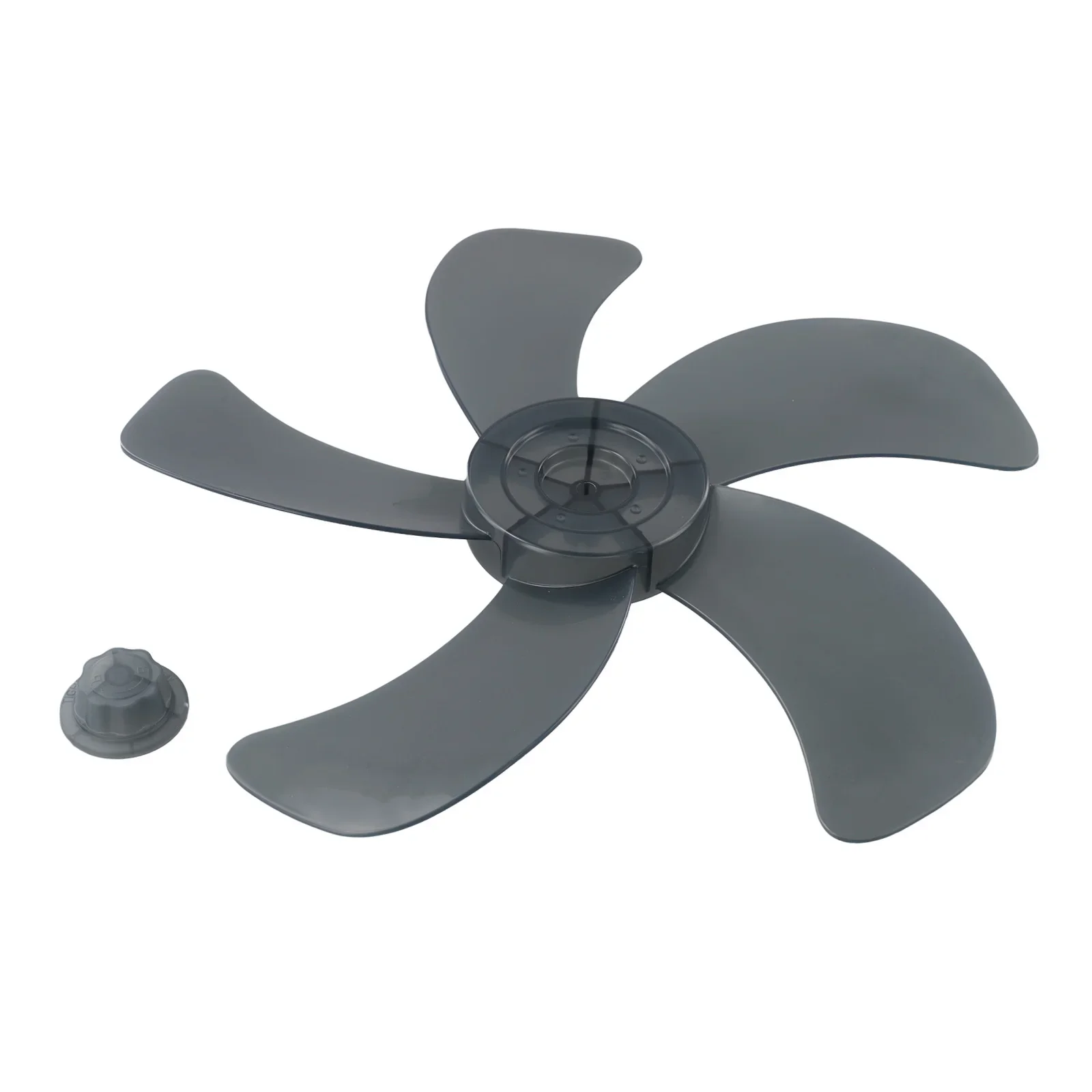 16Inch Gray Household Fan Blade Five Leaves With Nut Cover For Pedestal Fan Table Plastic Five Leaves Fan Blade