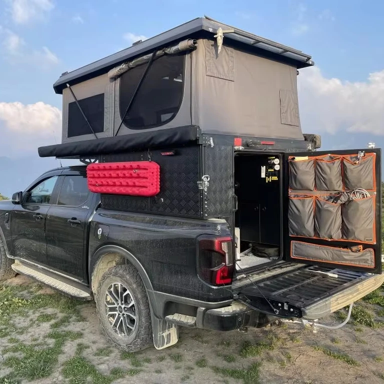 Modern 4x4 Lightweight Pickup Truck Camper Trailer Waterproof Side Pop-Up RV Foldable Truck Bed Topper Travel