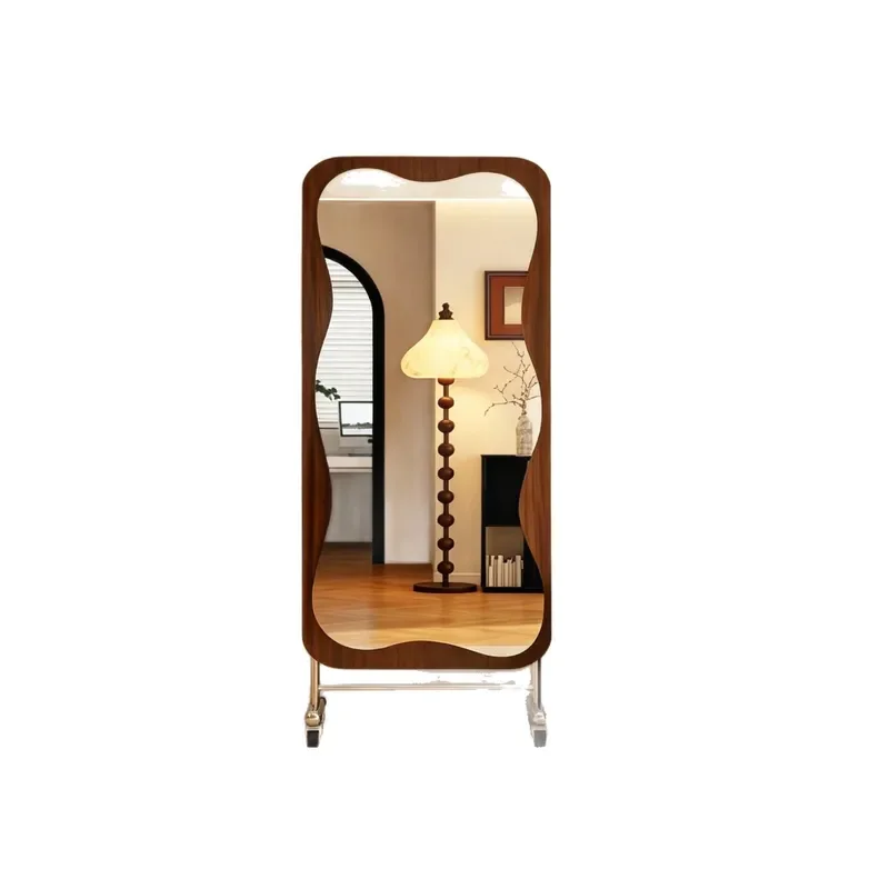 Antique Full Length Mirror with Stainless Steel Bracket No Drill Floor Standing for Bedroom Entrance Home Decor Large Fitting