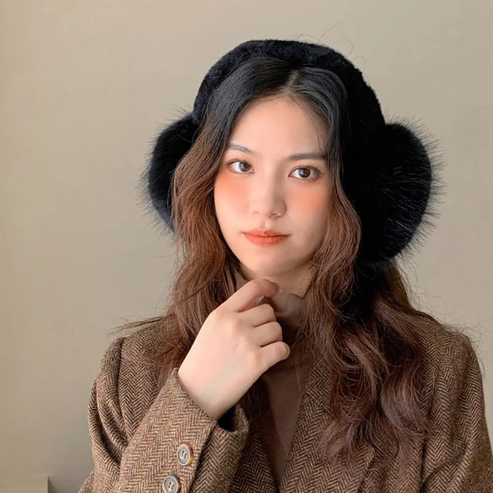 Solid Color Plush Fluffy Earmuffs Winter Ear Protection Coldproof Ear Cover Keep Warm Earflaps Women