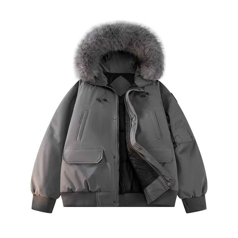 

Men's Parka Cotton Jacket Winter Coat with Fur Hoodie Men Thickened Warm Workwear Military Outdoor Jacket Men's Luxury Jackets