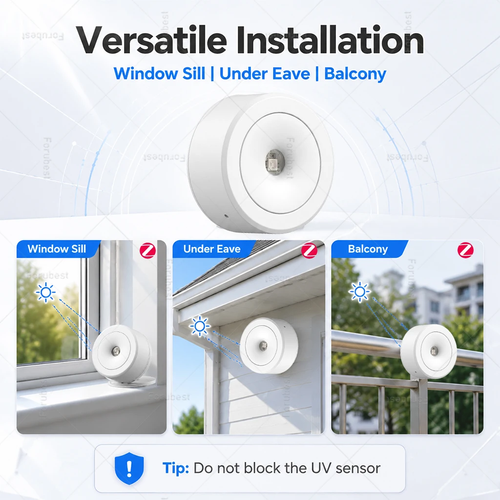 Zigbee 3.0 UV-Sensor, Atmosphärendruck, Helligkeit, Temperatur, Wetterstation, Drahtloser Sensor, Intelligente Automatisierung für Zigbee2MQTT – Detail 8
