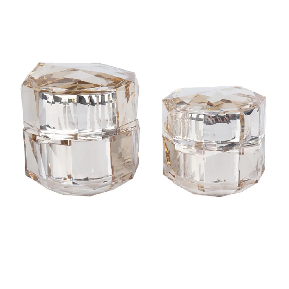 15g&30g Capacity transparency Diamond shape Acrylic material Cream bottle jar with spacer and cap