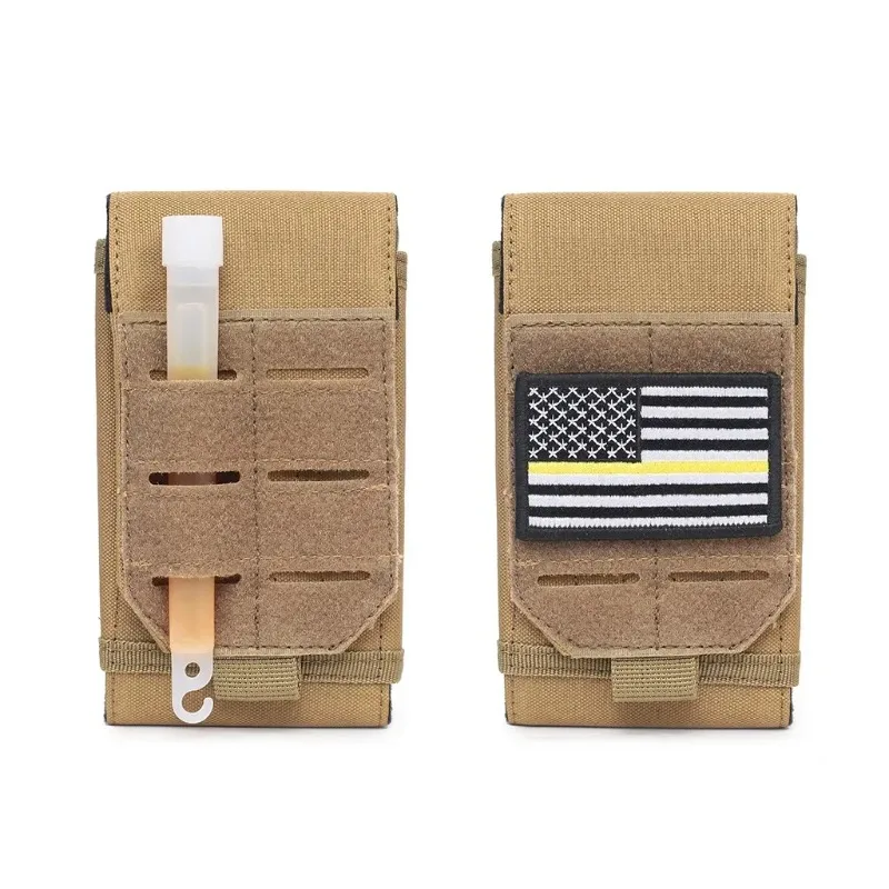 Kantong Ponsel Molle Olahraga Luar Ruangan Tas Pinggang Kecil Taktis EDC Tempat Ponsel Tahan Air Tahan Aus Tempat Ponsel Mag Holster