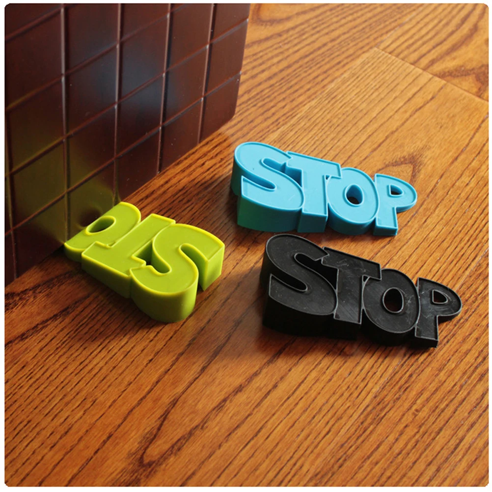 

2pcs Silicone Stopper Letter Shape Wall Protector Anti Collision Eco Friendly Cute Design Door Bumper for