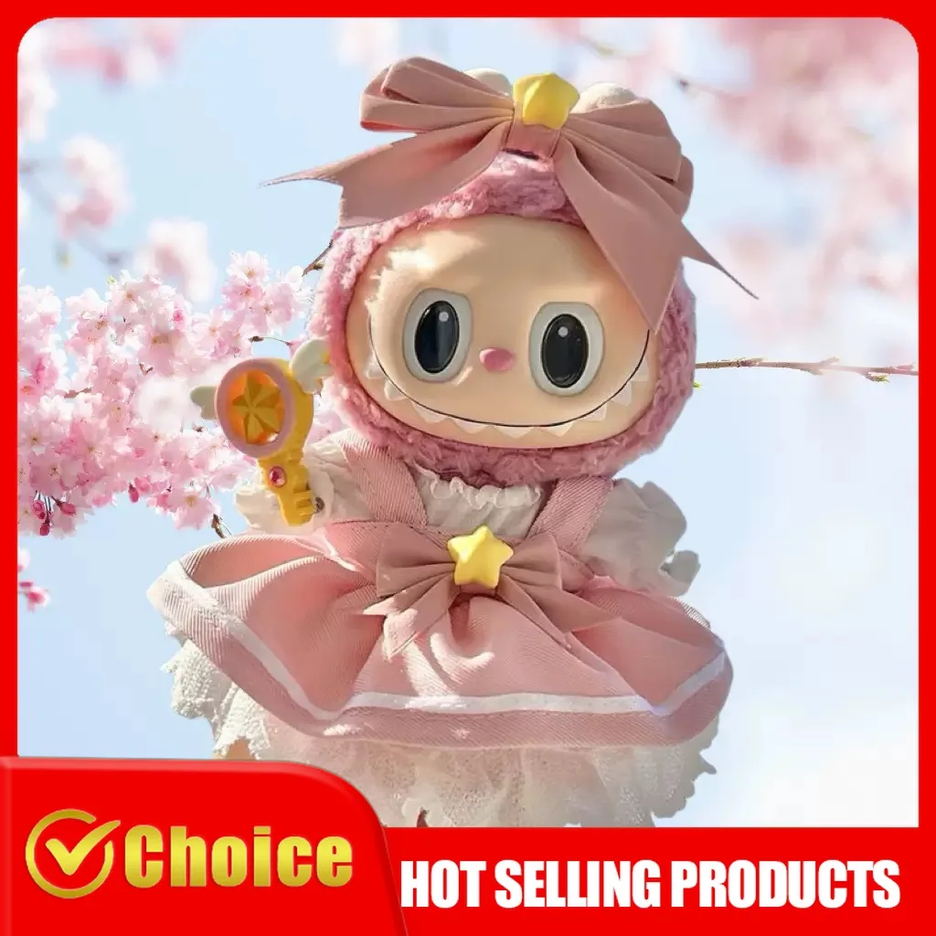 

For 3.0 labubu V1 V2 V3 Kawaii Sakura princess skirt dresss For Ropa 15/17cm Labubu Idol Dolls Skirt Doll Clothes Clothing