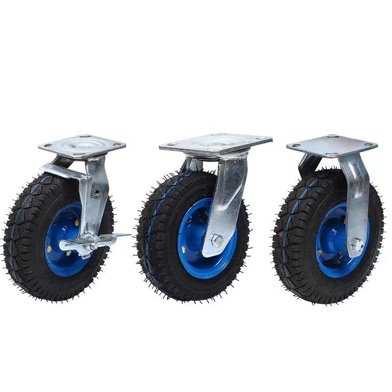 Cart Wheel 8/10 Inch Rubber Universal Wheel Trolley Inflatable Wheel Load 500KG