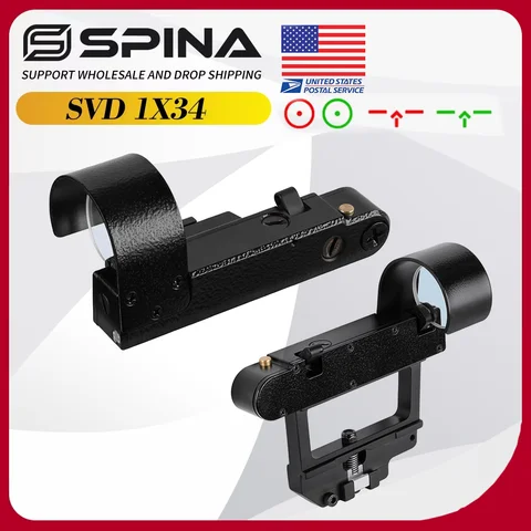 OKP-7 SVD 1x34 Rifle Red Dot Scope Green Illuminated Hunting Riflescope Arrow Reticle Picatinny Rail Mount 22LR.5.56 .308 etc