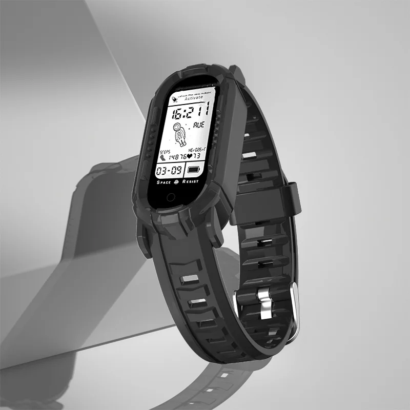 Funda + correa de silicona para Miband 7 6 5 4 3 NFC pulsera inteligente de glaciar transparente de moda para Xiaomi Mi Band 4 5 6 7